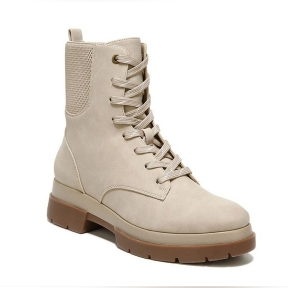 SOUL BY NATURALIZER Womens Beige Ozzy Round Toe Block Heel Combat Boots Sz 9 - Picture 2 of 4